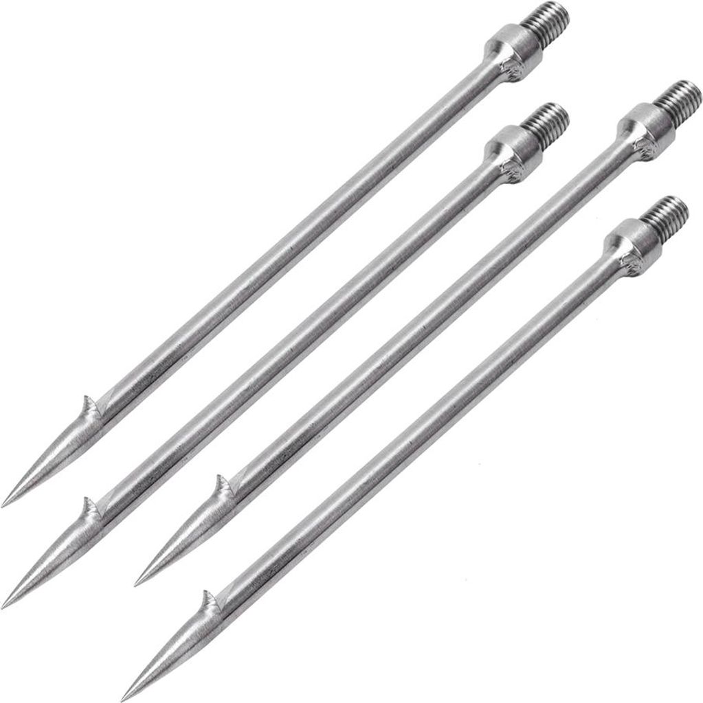 4 Stück Edelstahl Single Prong Harpune Gig Gaff Hook Barb Fisch Speer für Outdoor-Fischerei-Tackle