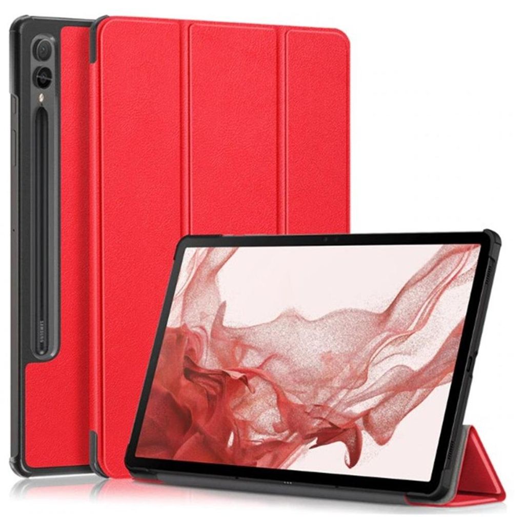 Schutzhülle für Samsung Galaxy Tab S7 FE S7 Plus S8 Plus 12.4 Hülle Case Smart Cover X800 X806 T970 T975 T976 Wake Up Sleep Etui Stand - Rot