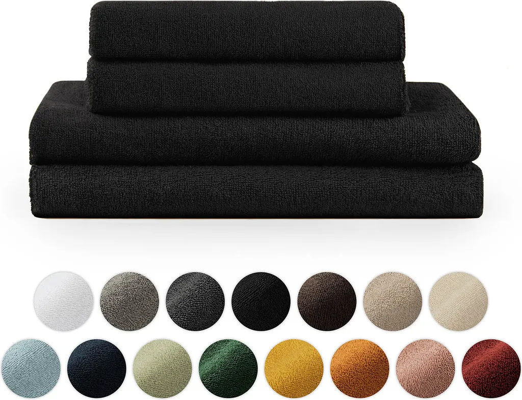 Set 4 Asciugamani Blumtal Nero Cotone Oeko-TEX - Assorbimento Top