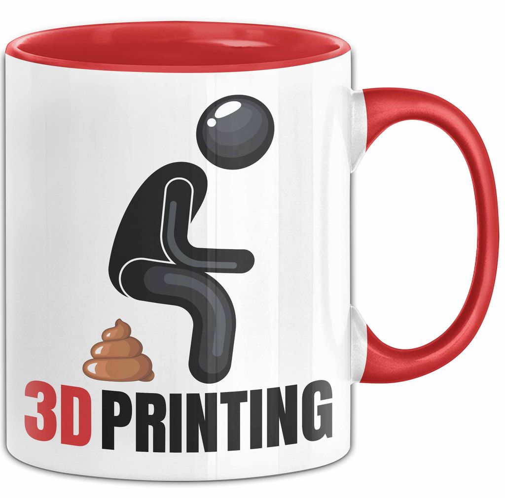 3D Druck Tasse Geschenk 3D Print Geschenkidee Humor Kaffee-Becher (Rot)
