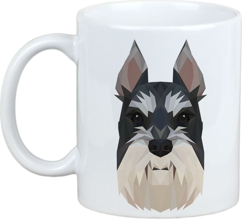Schnauzer I - Becher mit einem Bild und dem Schriftzug geometrischer Hund Art-Dog