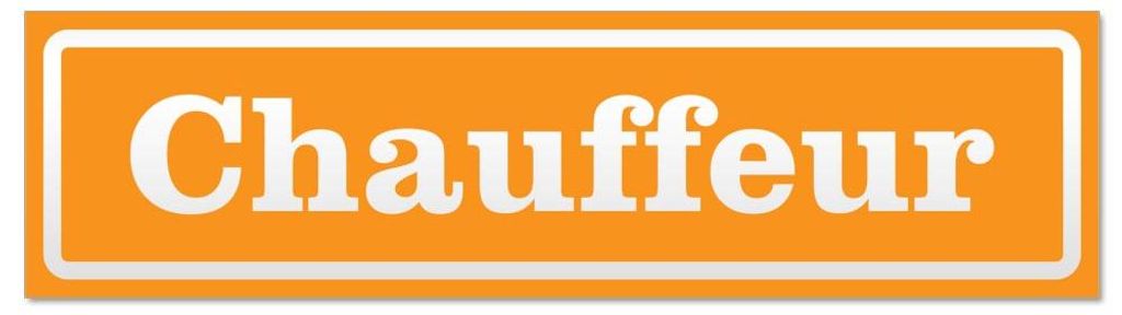Kiwistar - Autoaufkleber - Orange - 45 x 12 cm - Chauffeur invertiert - Hinweis Aufkleber Sticker für Auto, Kfz, Fahrrad, PKW, LKW