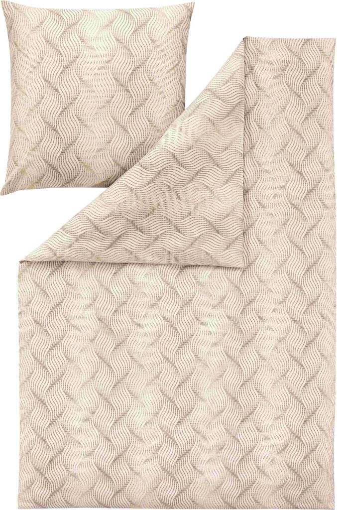 Estella Atelier Edelflanell Bettwäsche-Garnitur SOLARO Farbe creme Größe 155x220 + 80x80 cm