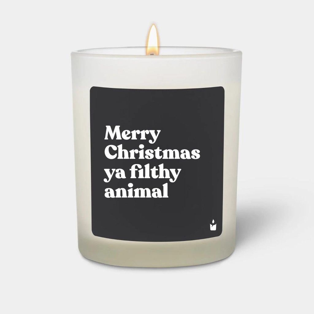 ChattyCandles Duftkerze Weiss Woody Merry Christmas ya filthy animal