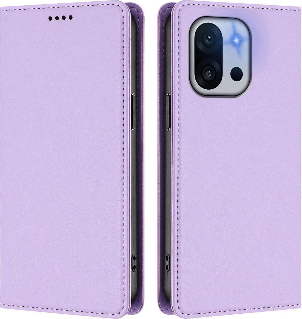 Handyhülle für OnePlus 13T /OnePlus 13S, Kunstleder Klapphülle Stoßfeste Magnetische Hülle mit Ständer Violett