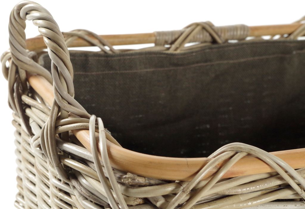 Kobolo Holzkorb für Kaminholz rechteckig Kubu grey - Rattan Produktbild 6