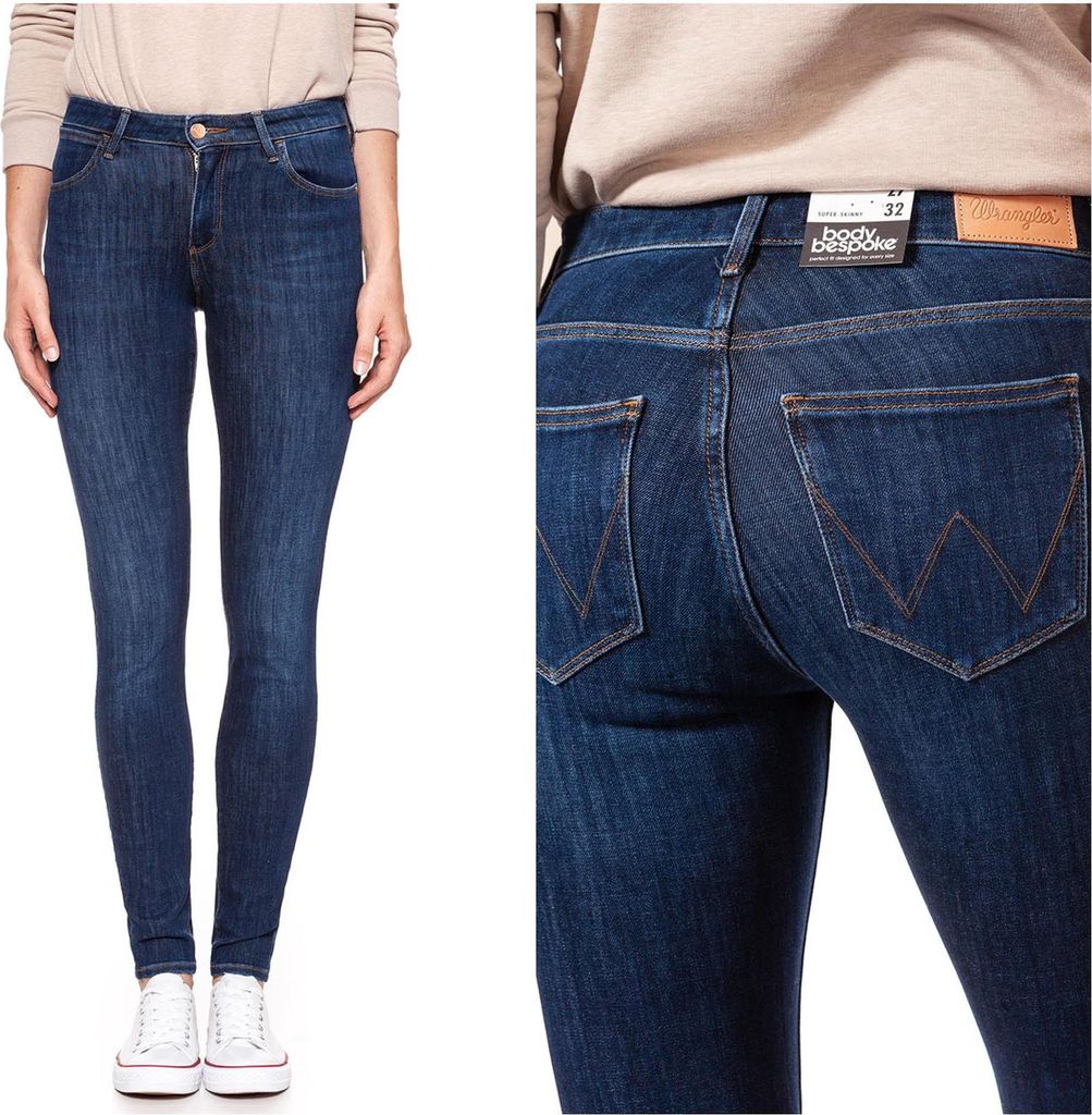 WRANGLER, Damen Jeanshose, Skinny fit, SUPER SKINNY, W25 L32, Blau, Jeans, baggyjeans, buggy