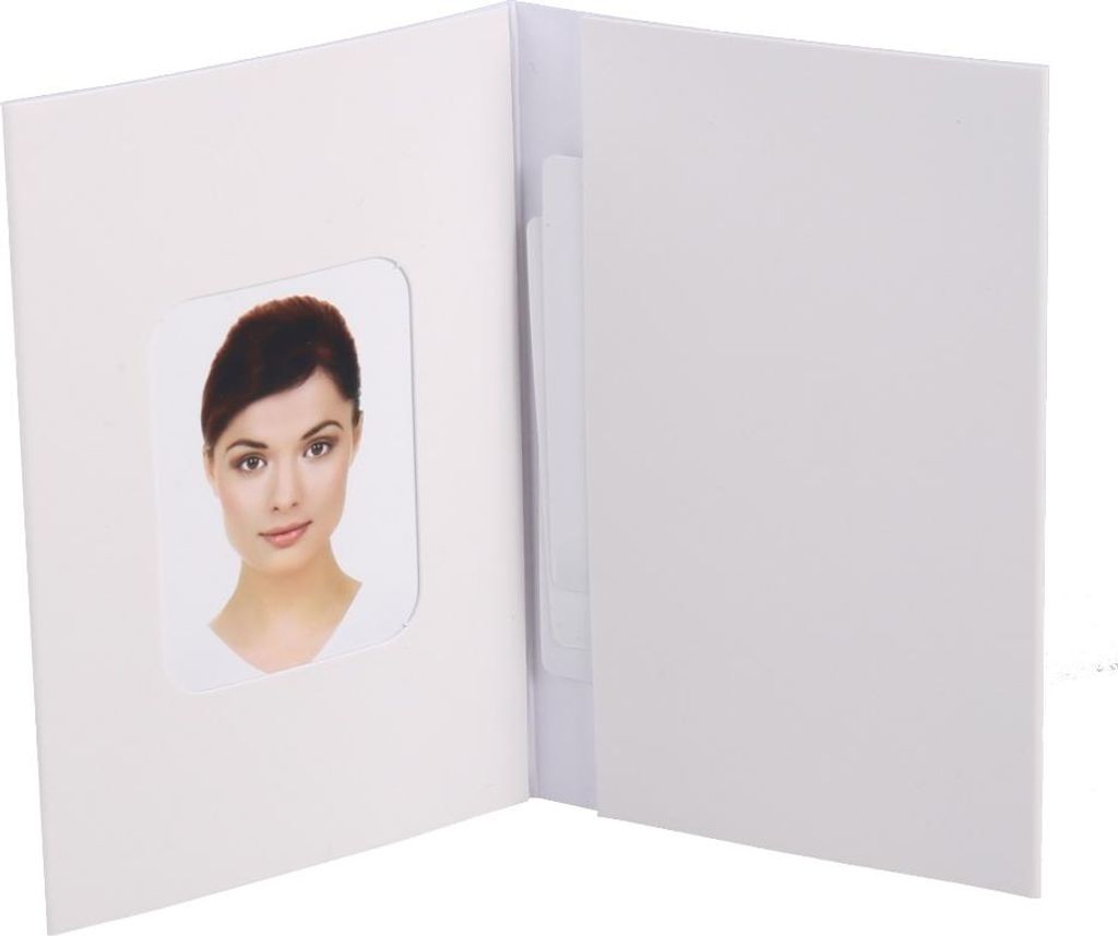 Benel Passbilder Mappe Weiss 500 Stück 58x84 mm Chromolux glänzend