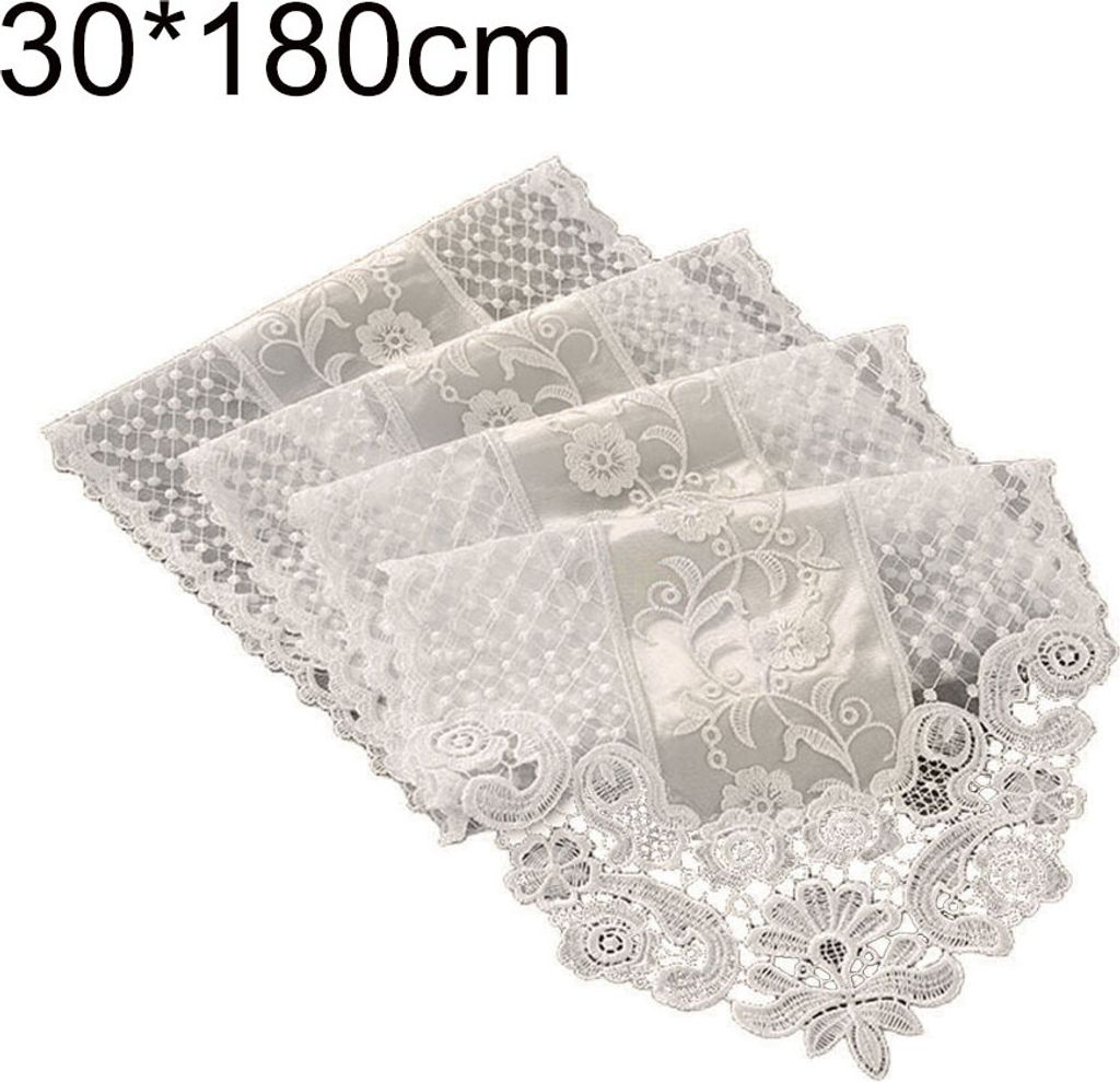 Romantischer Blumenspitze Tisch Läufer Tischdecke TV -Schrank Cover Home KüchenNachbildungation-Sekt ,Größen:30x180cm