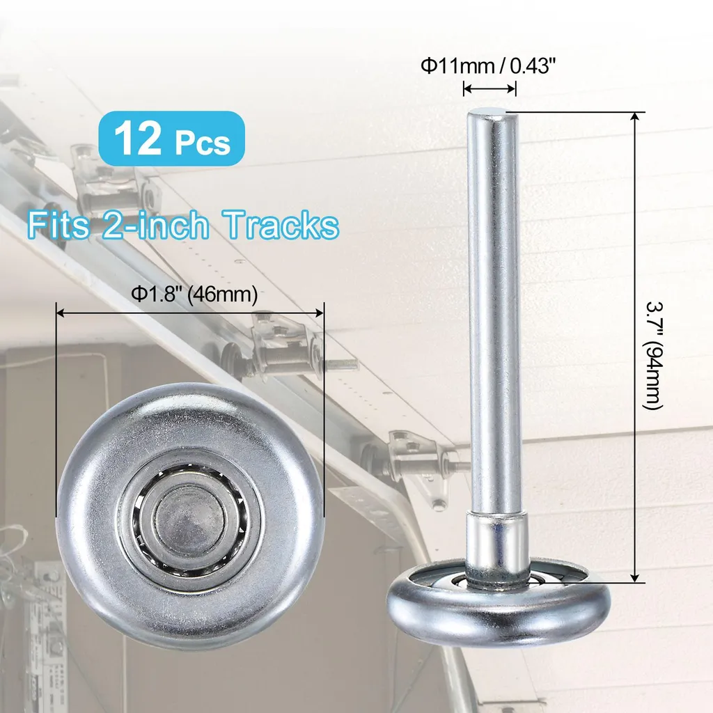 Kit de Remplacement pour Rail de Garage 2 Pouces - 12 Roulettes Acier