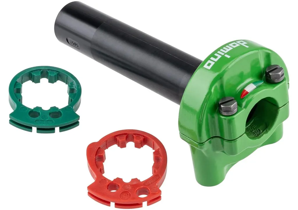 Support poignée de gaz Domino XM2 en aluminium vert traction double