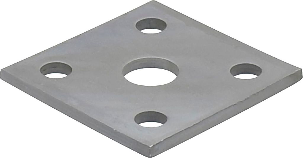 Pitzl 5-Lochplatte für Gewinde M24, 100x100x6mm, ZiNiP beschichtet, Stahl