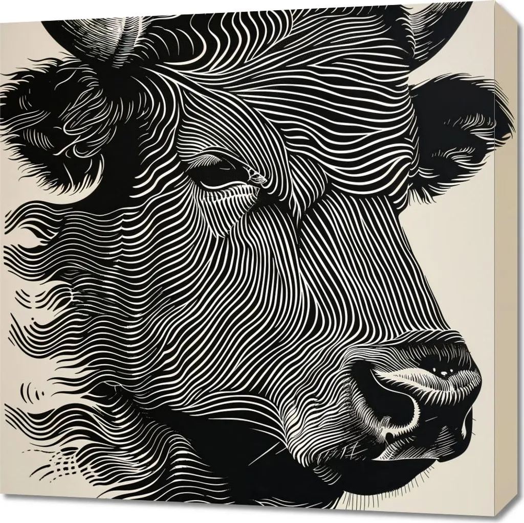 Dipinto Toro 60x60 cm Colori Vivi - Decorazione Parete Elegante