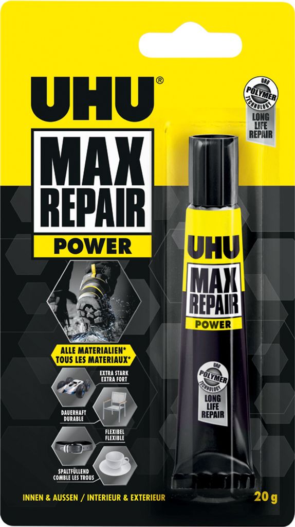 UHU Universal Klebstoff MAX REPAIR POWER 20 g Tube transparent