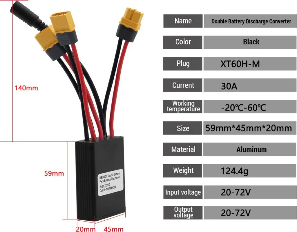 Convertisseur Double Batterie 40A Haute Performance DC 20V-72V ZJchao