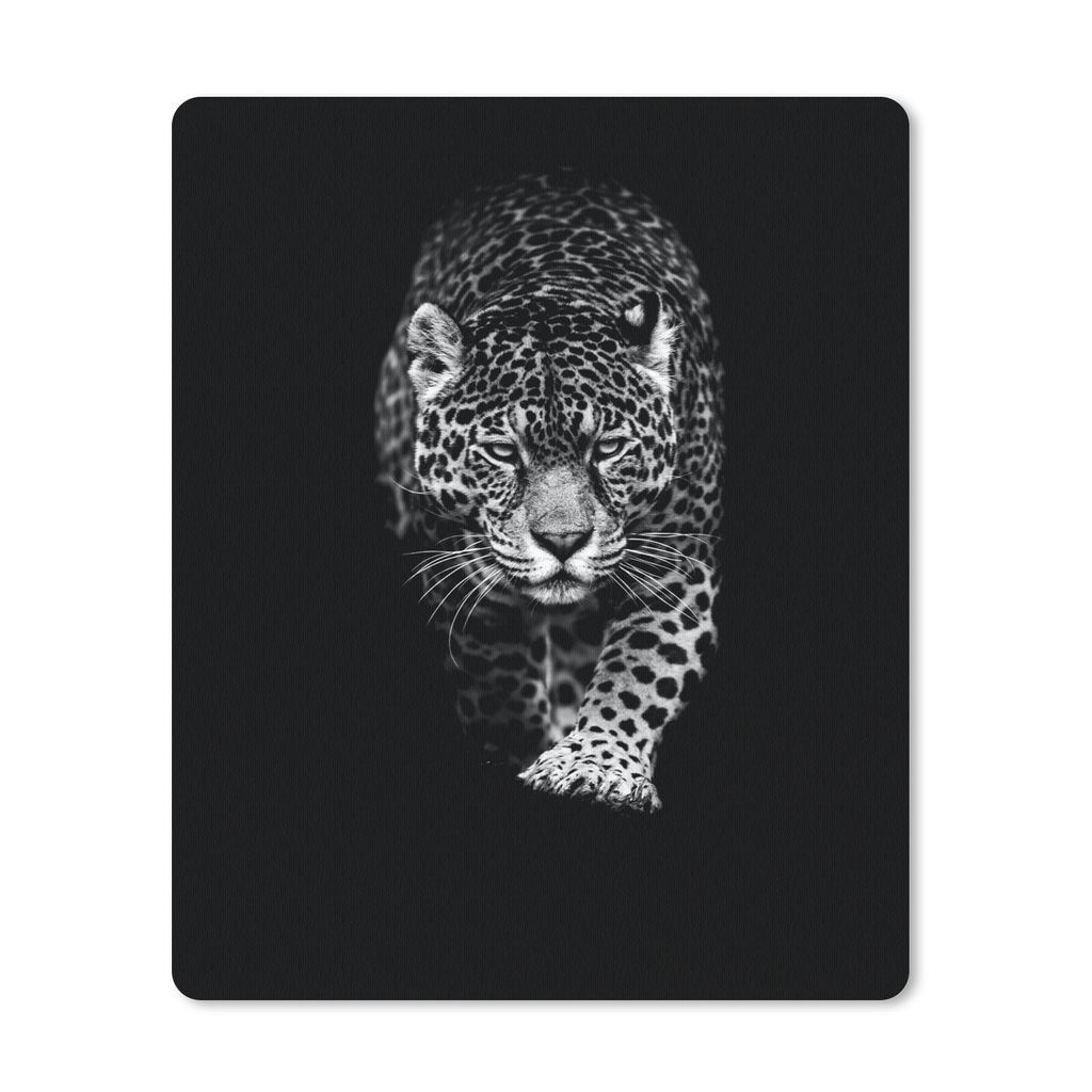 MuchoWow Mauspad Mousepad Tiere - Schwarz - Leopard - Weiß - Wild 30x40 cm - Mousepads - Maus Mat - Pad - Mausunterlage - Mausmatten