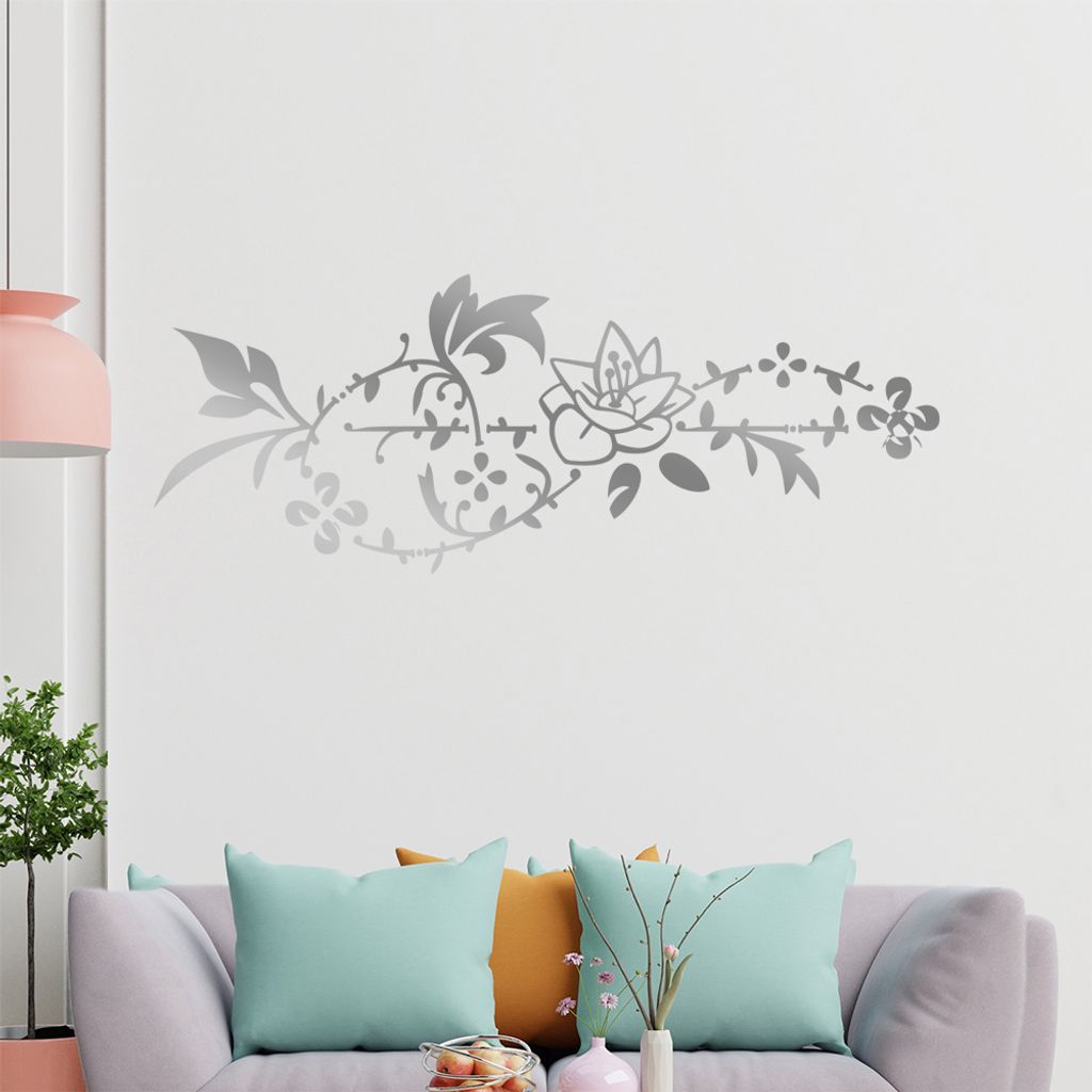 Blumenranke - Linien Wandtattoo in 6 Größen - Wandaufkleber Wall Sticker - Dekoration, Küche, Wohnzimmer, Schlafzimmer, Badezimmer