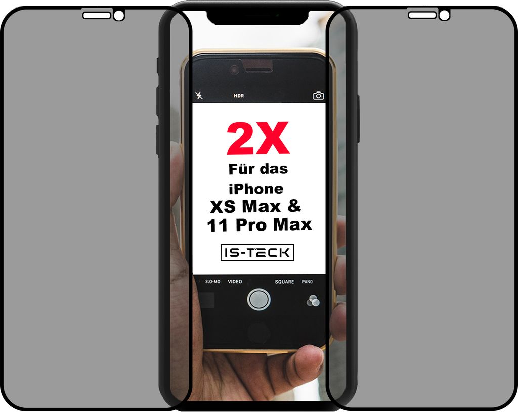 2x iPhone XS Max / 11 Pro MAX 3D Anti Spy Privacy Blickschutz Panzer Schutz Glas 9H