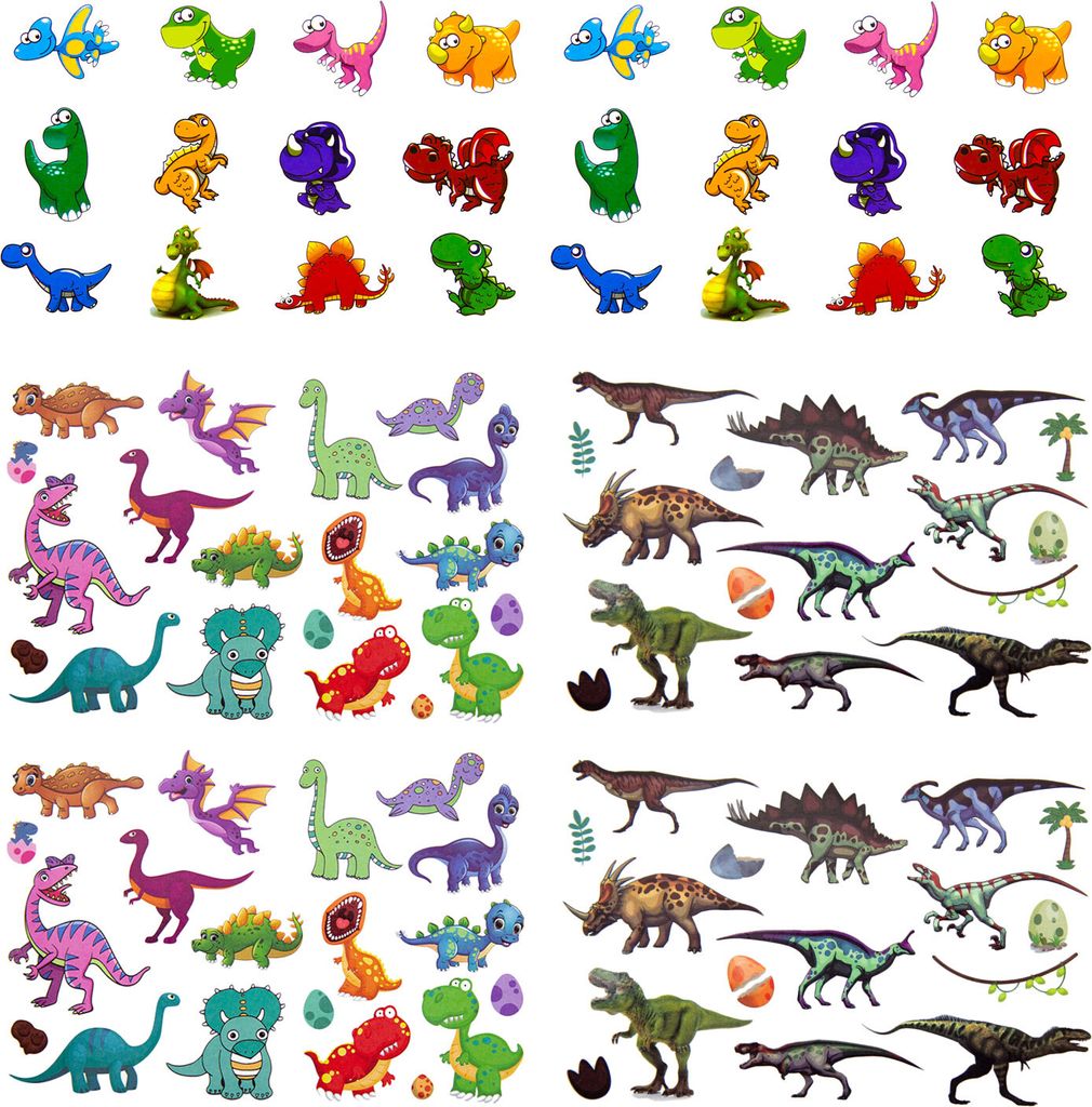 Oblique Unique Dino Kinder Tattoo Set 94 Stück Dinosaurier Produktbild 