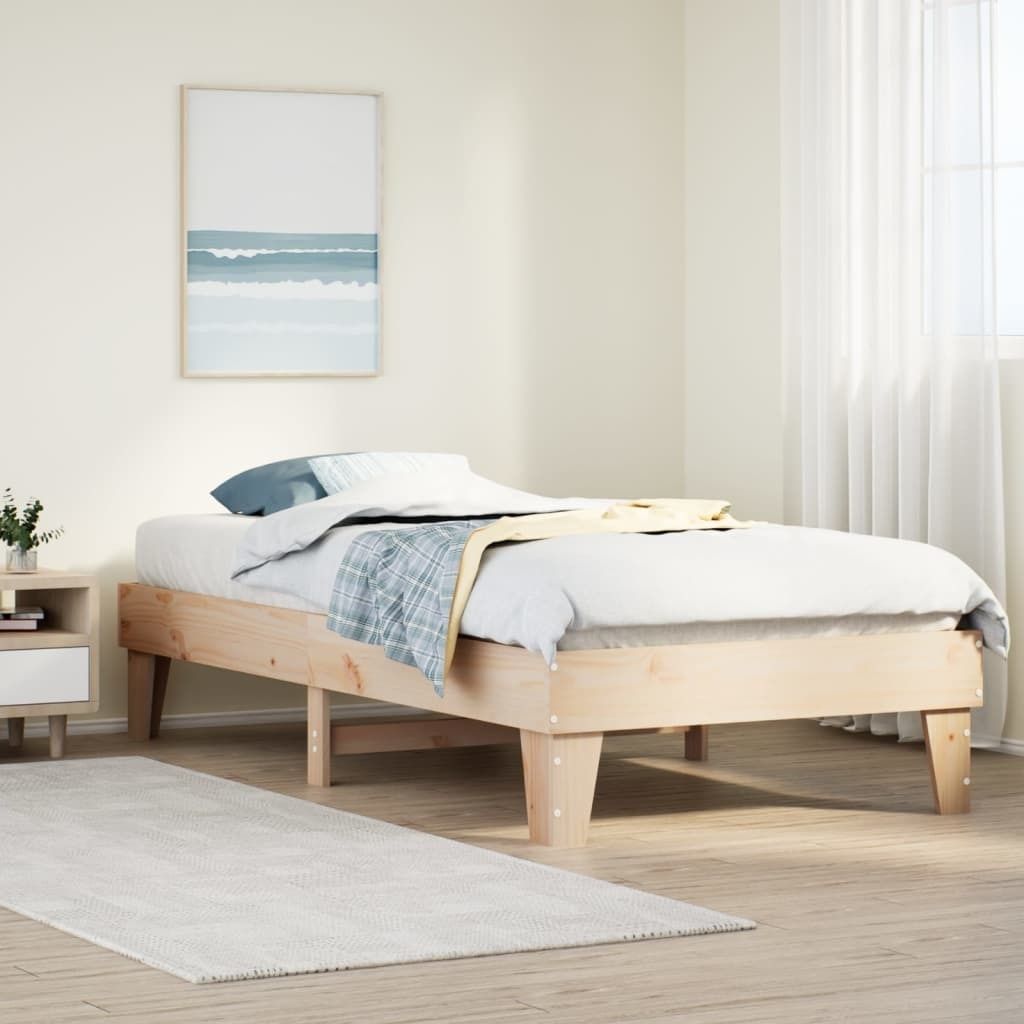 "2026 Promotion" Massivholzbett Schlafzimmer - ohne Matratze - 75x190 cm - Kiefernholz - Polsterbett CC31512