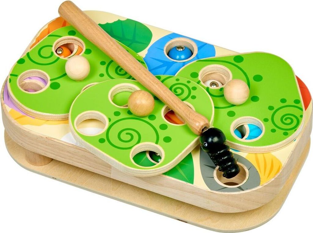 Lucy & Leo Catching Caterpillars - Motorisches Brettspiel aus Holz mit Magneten