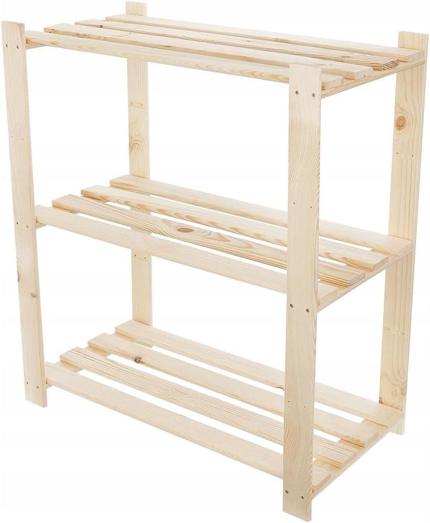 STOLMAK Schuhregale mit 3 Böden Massivholz Natur Produktbild 
