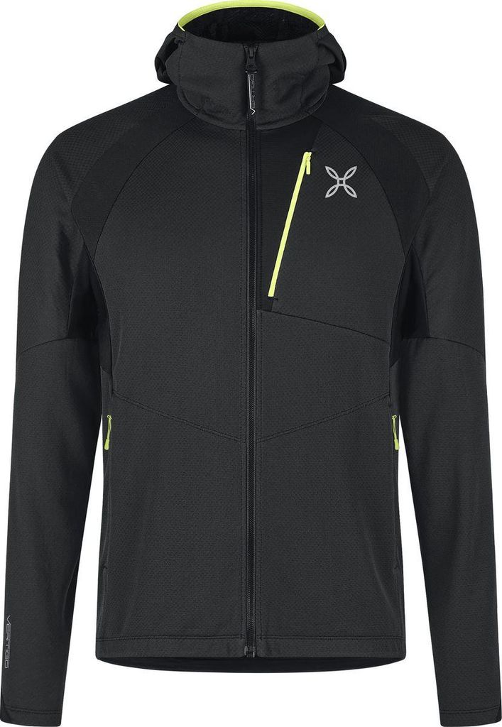 Vertigo OCTA Hooded Maglia - Leichtes Fleece für Herren, Montura, Farbe:91202-ARDESIA/SUNNY LIME, Größe:S