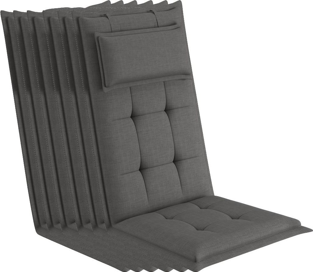 sunnypillow 6 Stück Gartenstuhlauflagen mit abnehmbarem Produktbild 
