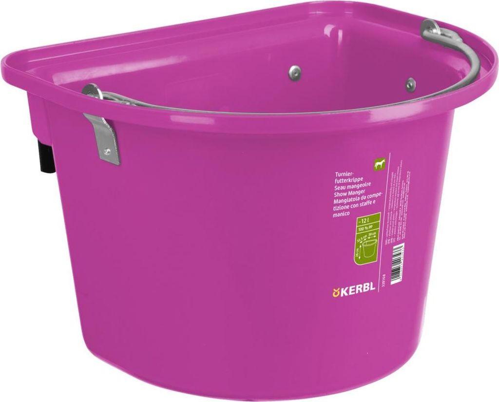 Kerbl Turnier-Futterkrippe mit Einhängebügel und Tragegriff pink