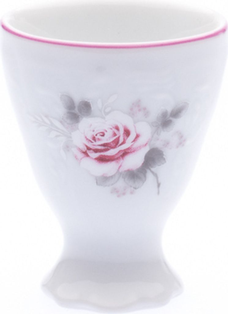 Thun 1794 Eierbecher, Bernadotte, rosa, rosa gestreift, Porzellan Thun