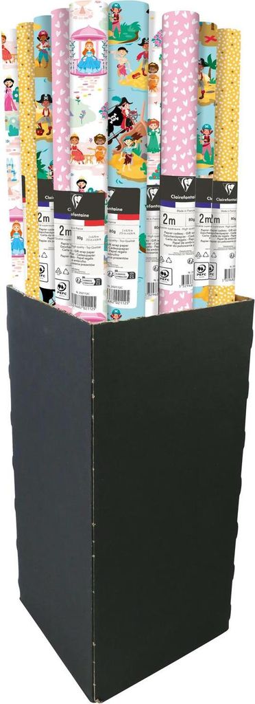 Clairefontaine 30x Geschenkpapier 80g, Rolle 2x0,70m display Sortierung 202112C