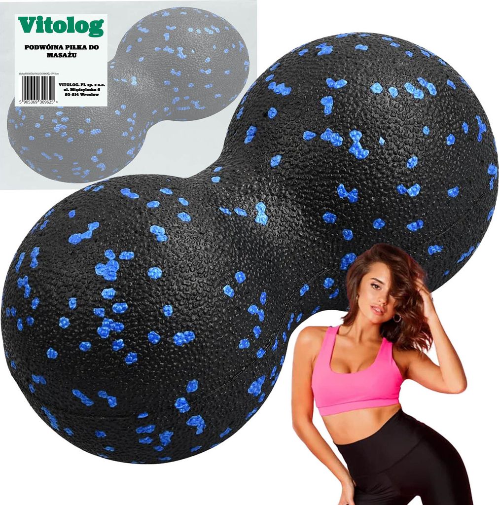 Duoball Massageball Faszienball Lacrosse, 16 x 8 cm - Selbstmassage Ball, Triggerpunkt, Massagegerät für Nackenschmerzen