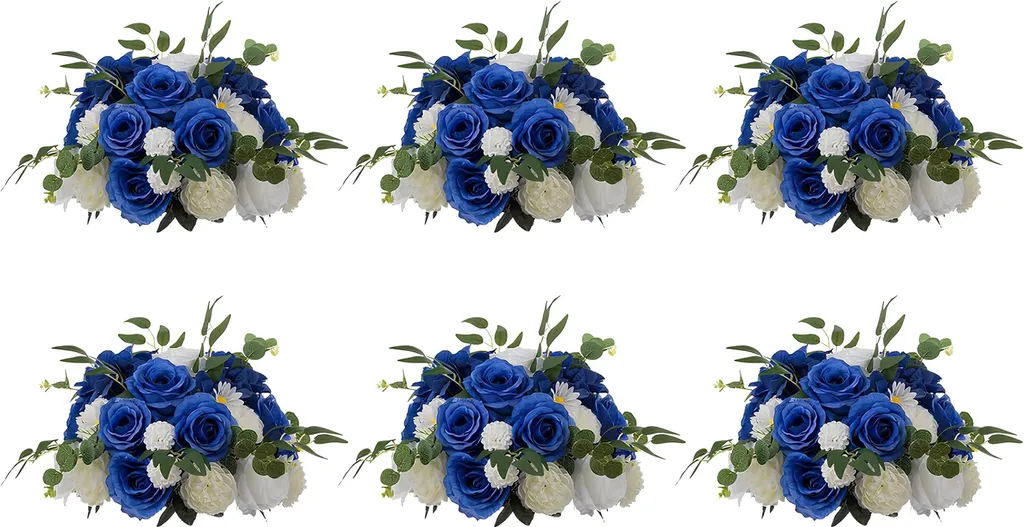 Décoration florale de salle pour réception de mariage - Lot de 6 fleurs