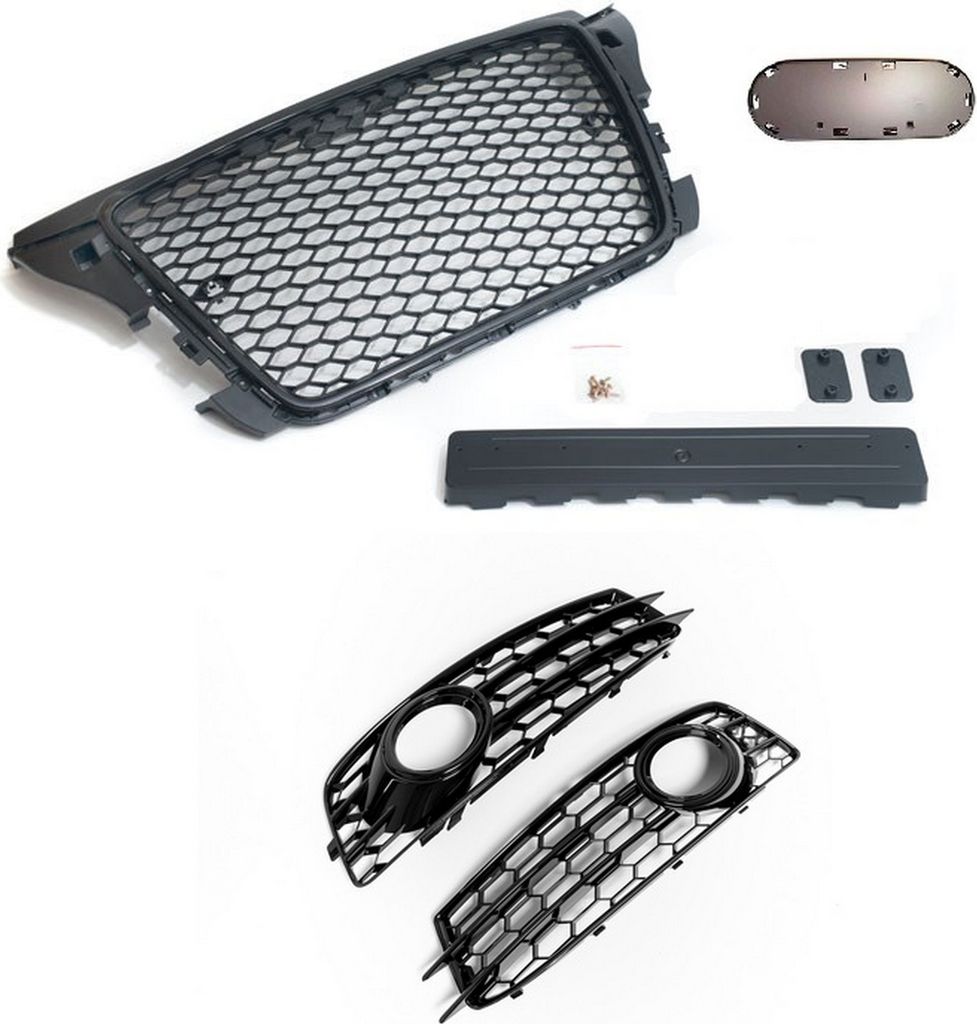 Kühlergrill Sportgrill Wabengrill + Stoßstangen Gitter für Audi A3 8P Facelift