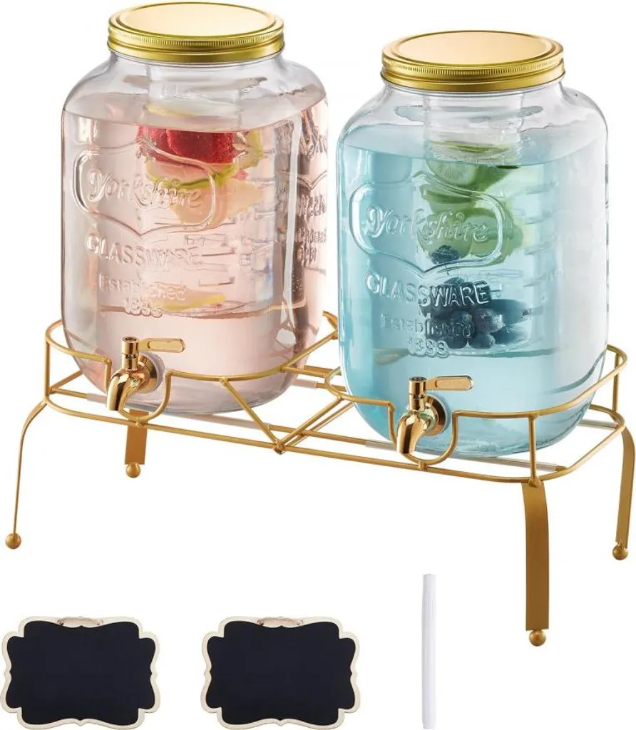 Dispenser Bevande in Vetro 16L per Feste e Party | Rubinetto Acciaio