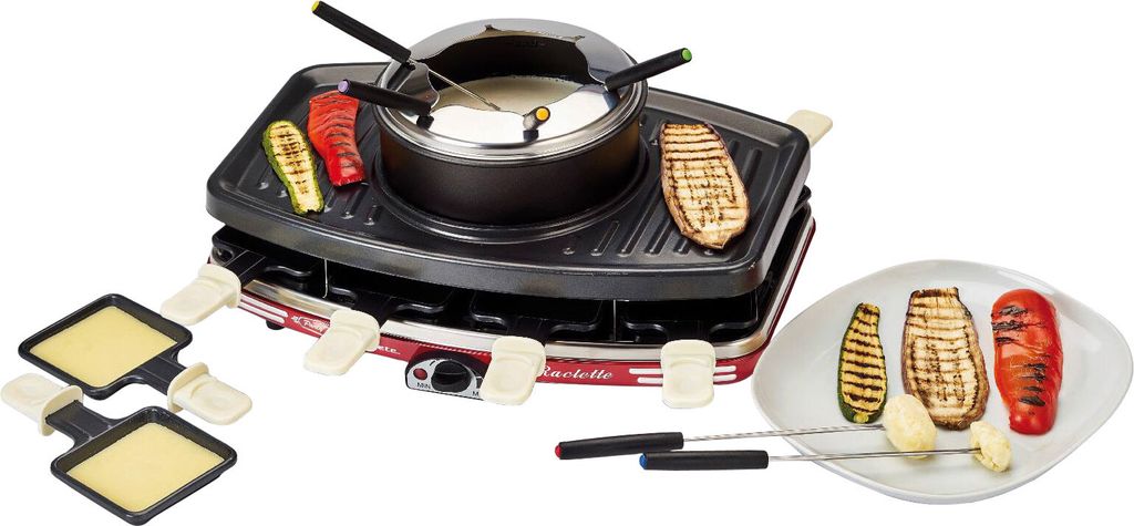 Ariete 793 Party Time 4 in 1 Goumet-Set - Raclette, Fondue, Grill und heißer Stein in Einem