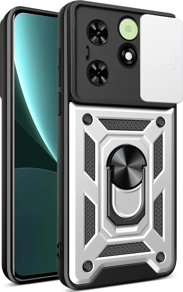 Custodia Professionale Tecno Spark 20 / Pop 8 - Silicone TPU Argento