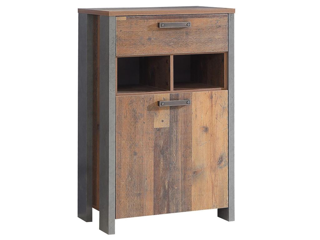 Schuhschrank Clif in Old Used Wood Shabby 67 x 106 cm Schuhkommode