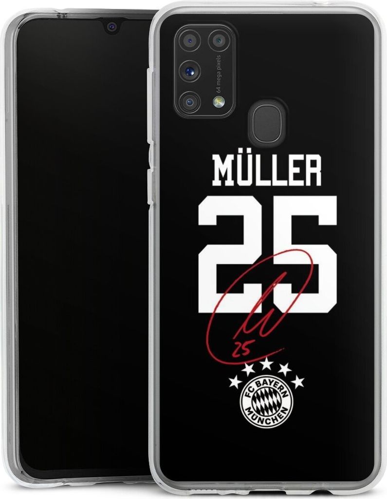 DeinDesign Handyhülle für Samsung Galaxy M31 Silikon Hülle Case Smartphone Schutzhülle FC Bayern München FCB Thomas Müller