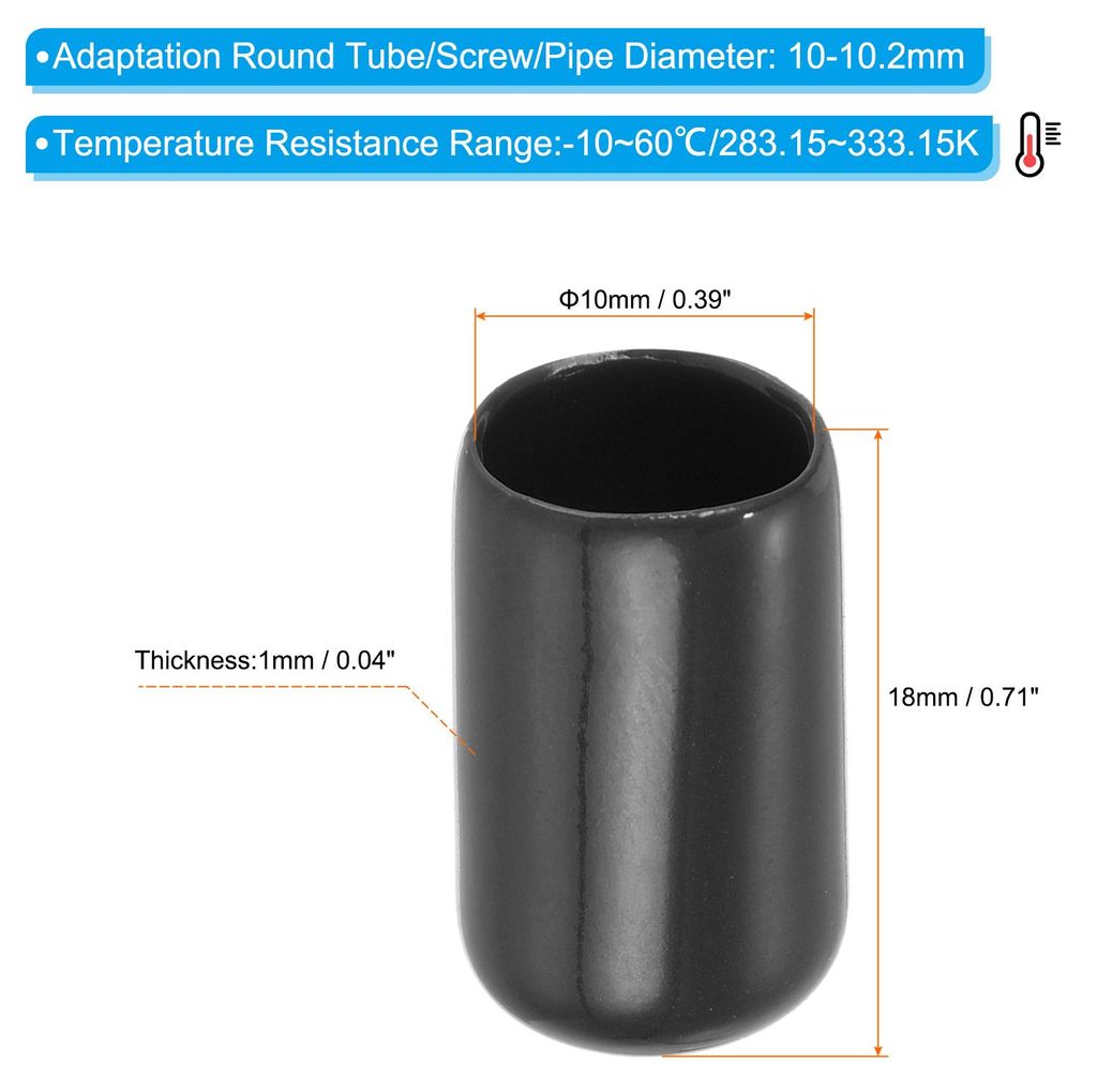 10mm Gummi Endkappen, 100 Stš¹ck Vinyl Flexibel Gummi Stopfen Gummipfropfen fš¹r Schrauben Verschlussstopfen Runde Verschlusskappe fš¹r Metal...