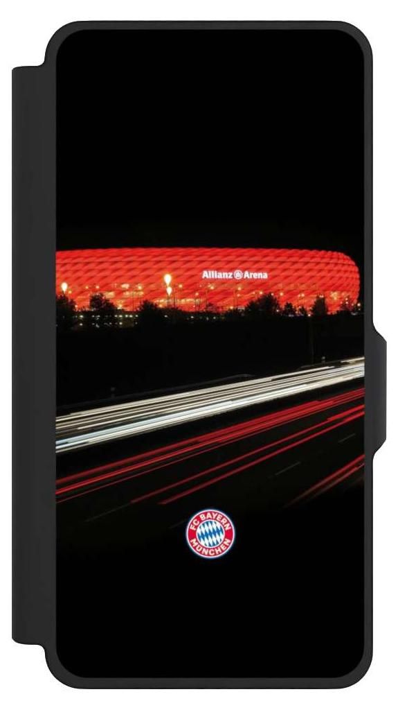 NIVOCASE Klapphülle für Samsung Galaxy S26+ Handyhülle aus Kunst Leder NIVOflip schwarz FC Bayern München FCB Stadion