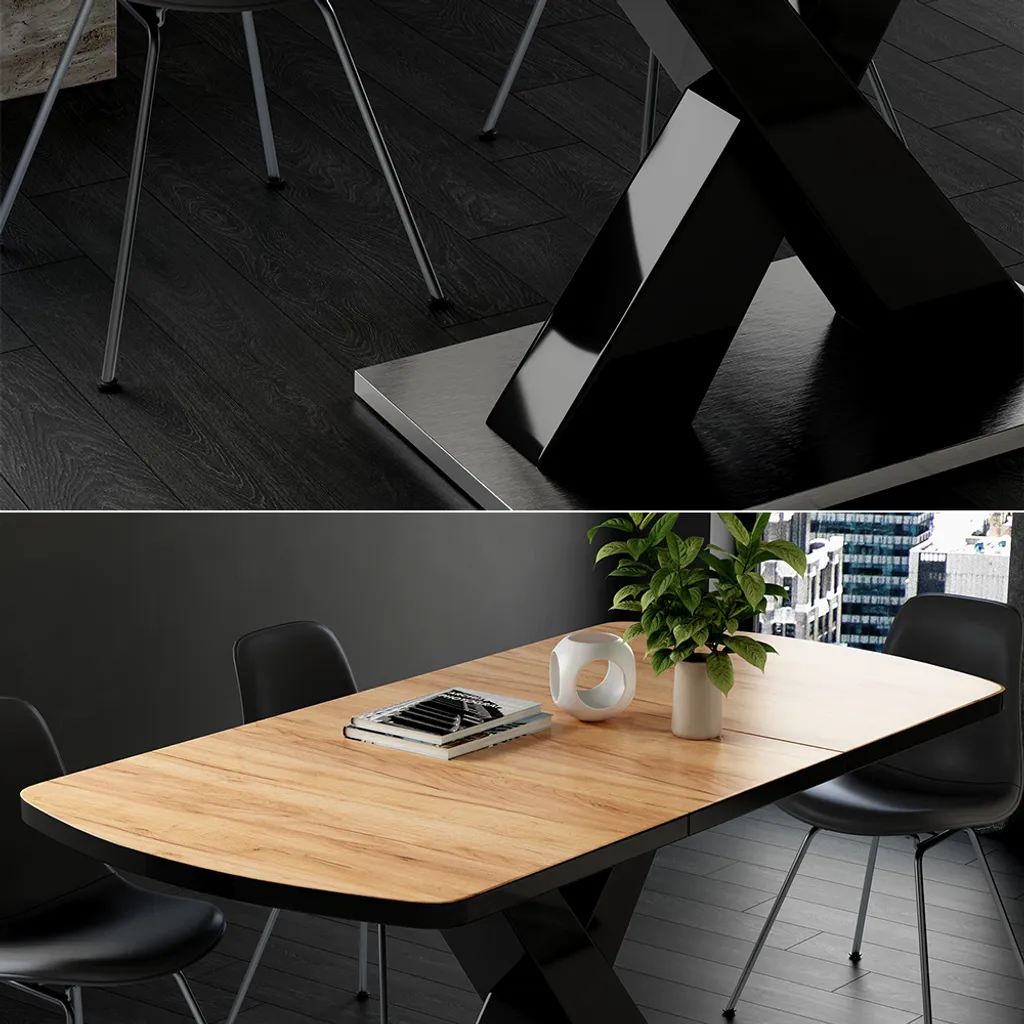 Table à manger modulable Vicco Chinto 120x80cm pour repas et invités
