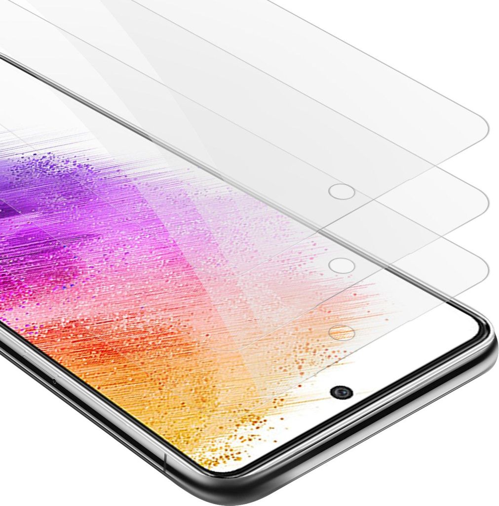 Cadorabo 3x Panzer Folie für Samsung Galaxy A73 5G Schutzfolie in Transparent Folie Tempered Display-Schutzglas