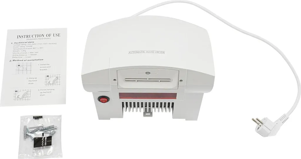 Sèche-mains automatique mural professionnel blanc pour petits espaces