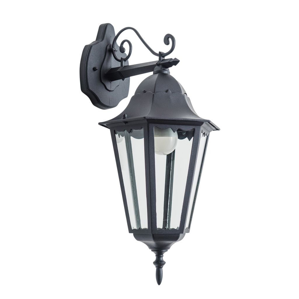 Viano »Viano« Außenwandlampe abwärts in antikem Look, Aluguss Schwarz/Matt