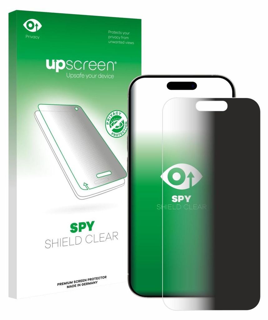 Für Apple iPhone 15 / 15 Pro Sichtschutzfolie Schutzfolie upscreen Anti-Spy Privacy Sichtschutz Blickschutz Display Schutz Folie Blaulichtfilter