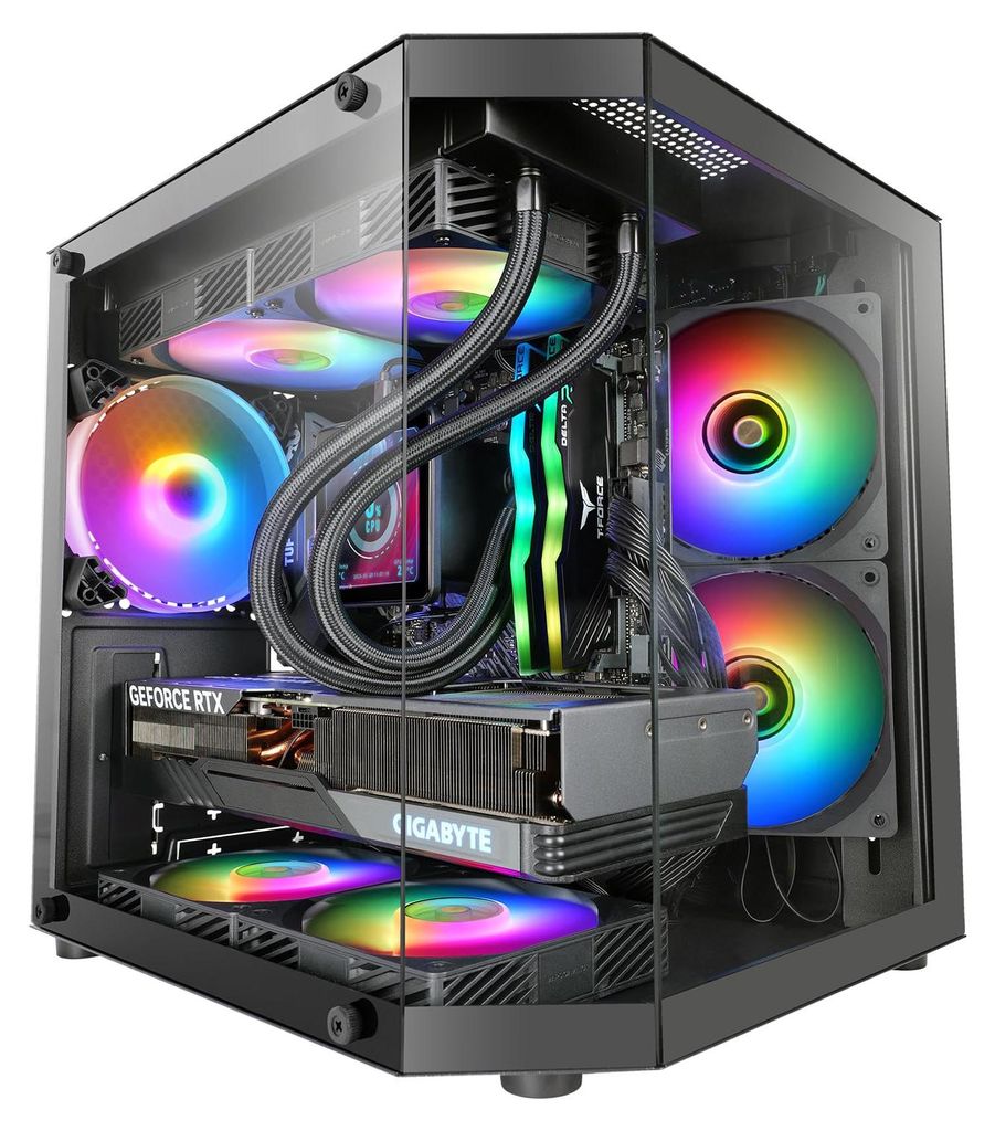 Mars Gaming MC-3TLITE, Mini Tower, PC, Schwarz, micro ATX, Produktbild 