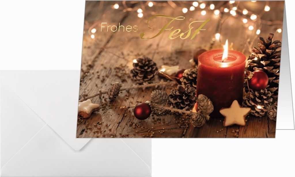 SIGEL DS093 Weihnachts-Karten Rote flackernde Produktbild 
