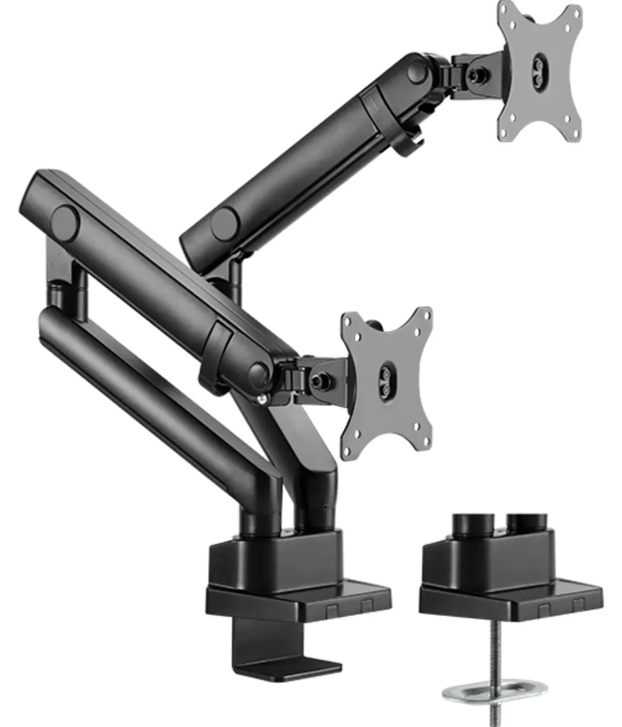 IcyBox Support Écran Double Orientable et Inclinable pour Moniteur 32" - 2