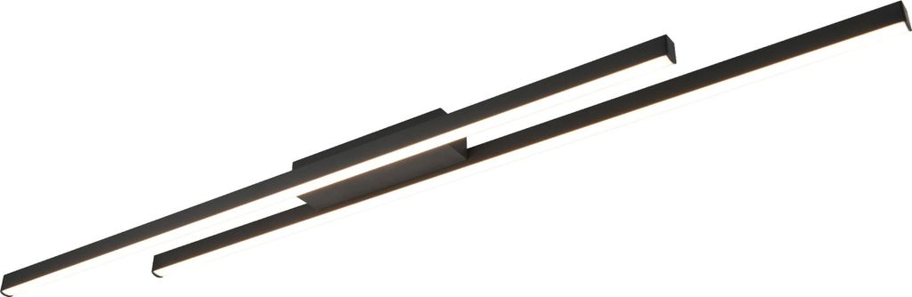 Plafoniera a LED - 110 x 8,5 cm - 2 luci - nero - metallo Immagine del prodotto 